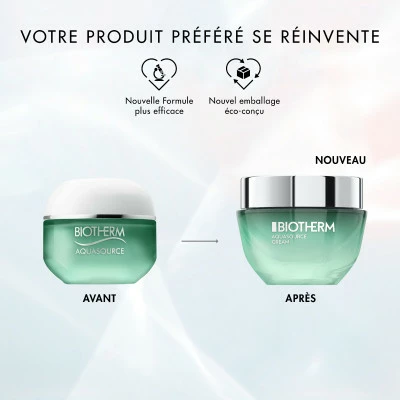 Biotherm Aquasource Crème Crème Hydratation Profonde 48h Pour Les Peaux Normales à Mixtes – Image 2